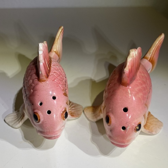 Vintage 50’s Extremely RARE Set of Koi Fish Salt & Pepper Shakers SONSCO Japan - Picture 7 of 14